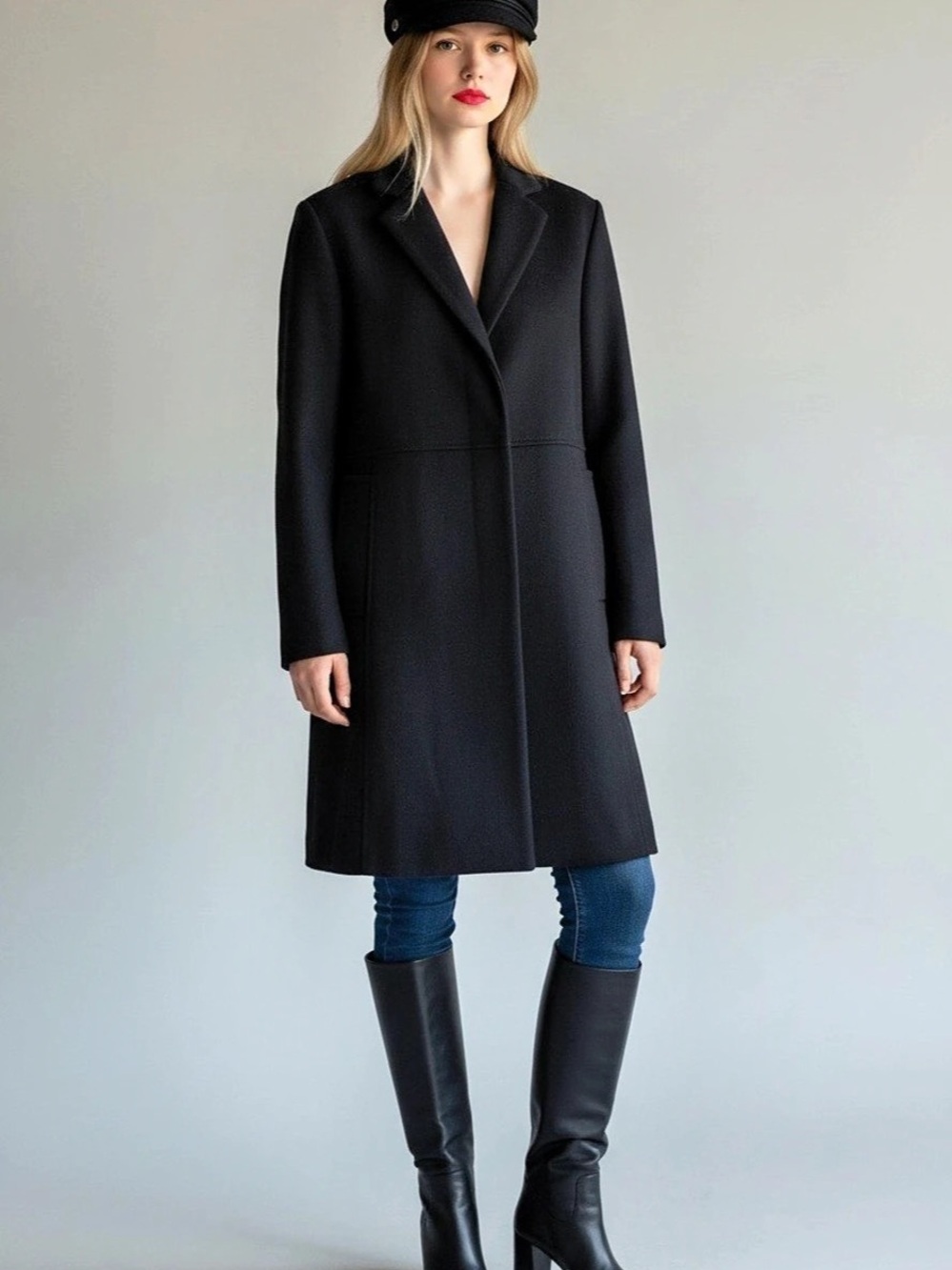 Proenza Schouler Women's Wool Leather-Trim Coat Size Medium
